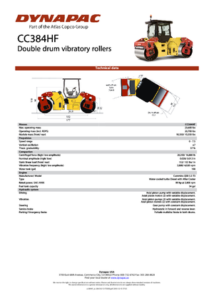 Tandem Vibration Rollers Dynapac CC 384 HF