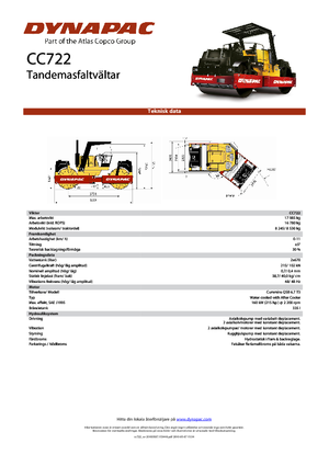 Tandem Vibration Rollers Dynapac CC 722
