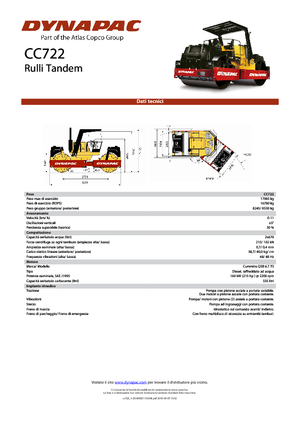 Tandem Vibration Rollers Dynapac CC 722
