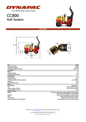 Tandem titreşimli silindirler Dynapac CC 800