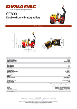Tandem titreşimli silindirler Dynapac CC 800