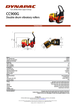 Tandem Vibration Rollers Dynapac CC 900 G