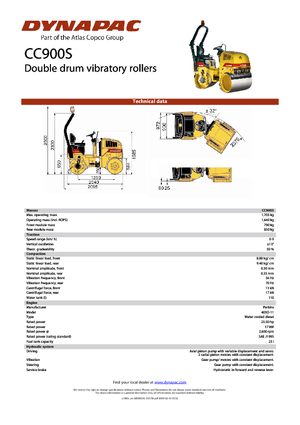 Tandem Vibration Rollers Dynapac CC 900 S