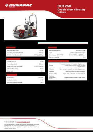 Tandem Vibration Rollers Dynapac CC1250