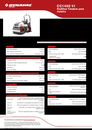 Tandem Vibration Rollers Dynapac CC1400 VI