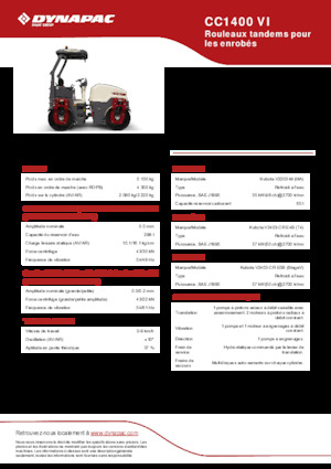 Tandem Vibration Rollers Dynapac CC1400 VI