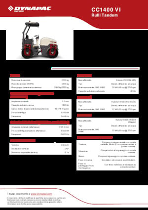 Tandem Vibration Rollers Dynapac CC1400 VI