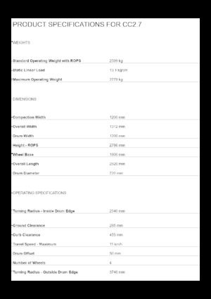 Tandem titreşimli silindirler Caterpillar CC2.7