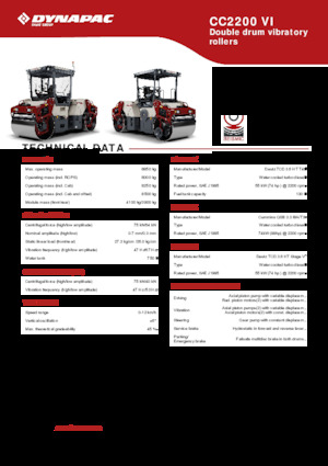Tandem Vibration Rollers Dynapac CC2200 VI