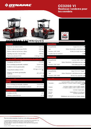 Tandem titreşimli silindirler Dynapac CC3200 VI