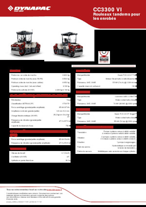 Tandem Vibration Rollers Dynapac CC3300 VI