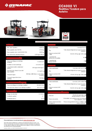 Tandem Vibration Rollers Dynapac CC4000 VI