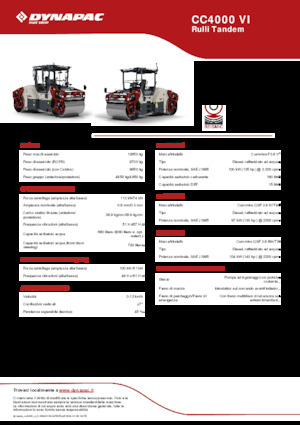 Tandem Vibration Rollers Dynapac CC4000 VI