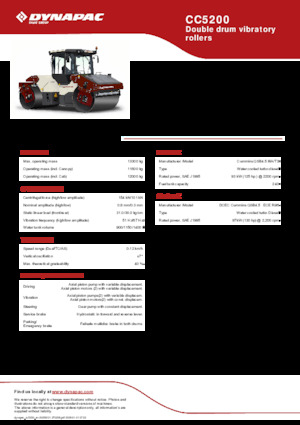 Tandem Vibration Rollers Dynapac CC5200