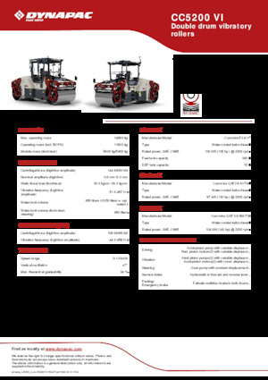 Tandem Vibration Rollers Dynapac CC5200 VI