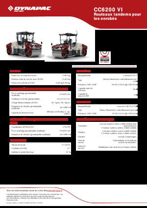 Tandem Vibration Rollers Dynapac CC6200 VI