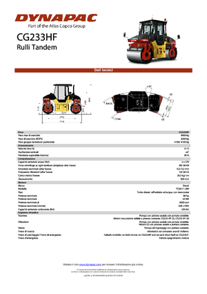 Tandem Vibration Rollers Dynapac CG 233 HF