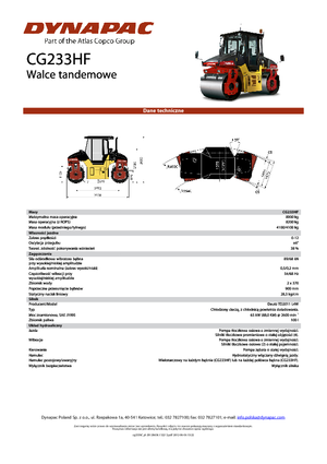 Tandem Vibration Rollers Dynapac CG 233 HF