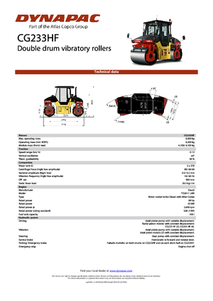 Tandem Vibration Rollers Dynapac CG 233 HF