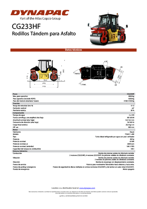 Tandem Vibration Rollers Dynapac CG 233 HF