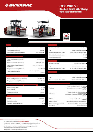 Tandem Vibration Rollers Dynapac CO6200 VI