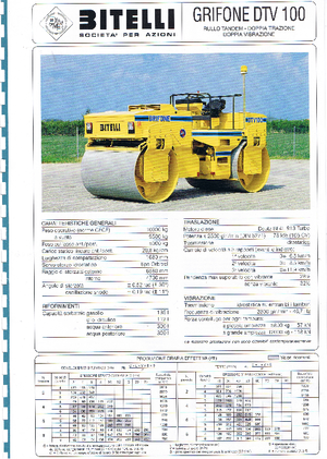 Tandem titreşimli silindirler Bitelli DTV 100