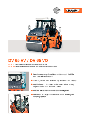 Tandem Vibration Rollers Hamm DV 65 VV