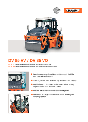 Tandem titreşimli silindirler Hamm DV 85 VV