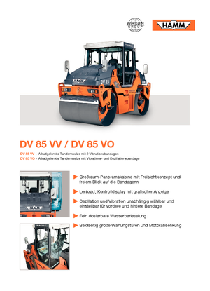 Tandem titreşimli silindirler Hamm DV 85 VV