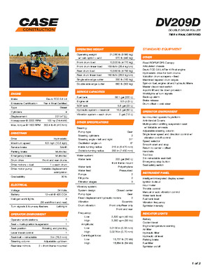 Tandem Vibration Rollers Case DV209D