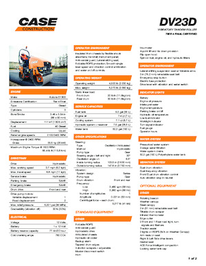 Tandem Vibration Rollers Case DV23D