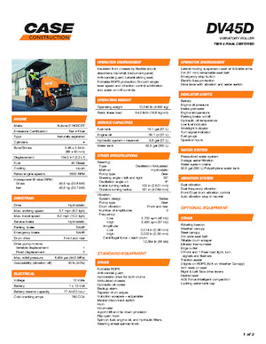 Tandem Vibration Rollers Case DV45D