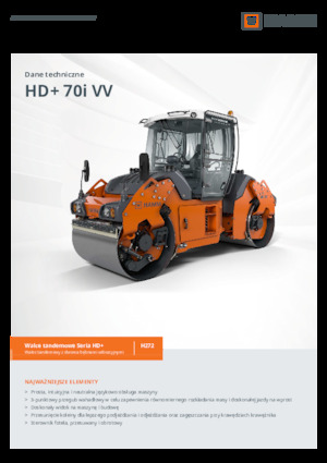 Tandem titreşimli silindirler Hamm HD+ 70i VV
