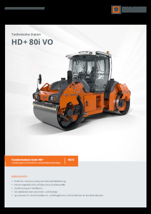 Tandem Vibration Rollers Hamm HD+ 80i VO