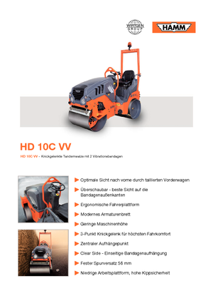 Tandem Vibration Rollers Hamm HD 10C VV