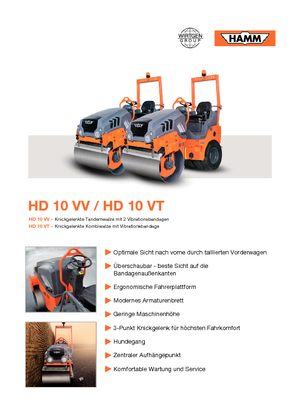 Tandem Vibration Rollers Hamm HD 10 VV