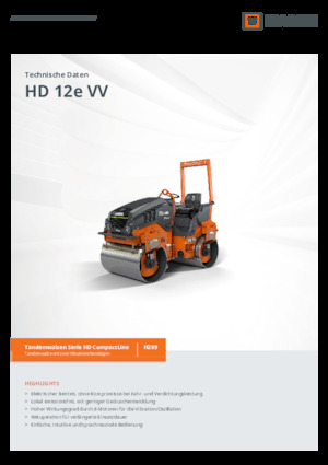 Tandem Vibration Rollers Hamm HD 12e VV