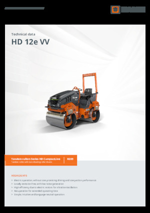 Tandem Vibration Rollers Hamm HD 12e VV