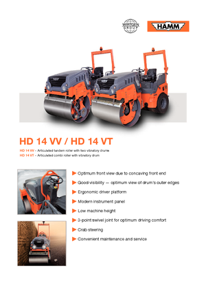 Tandem Vibration Rollers Hamm HD 14 VV