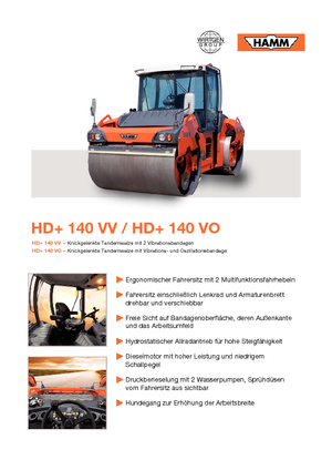 Tandem Vibration Rollers Hamm HD 140 VO
