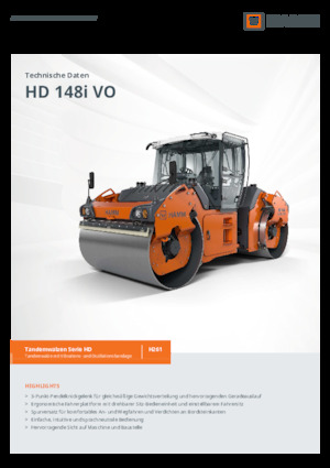 Tandem Vibration Rollers Hamm HD 148i VO