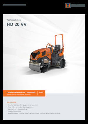 Tandem Vibration Rollers Hamm HD 20 VV