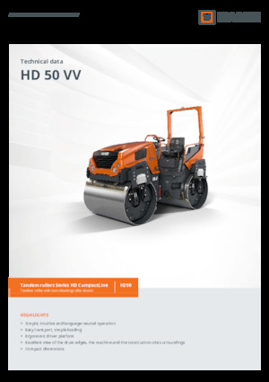 Tandem Vibration Rollers Hamm HD 50 VV