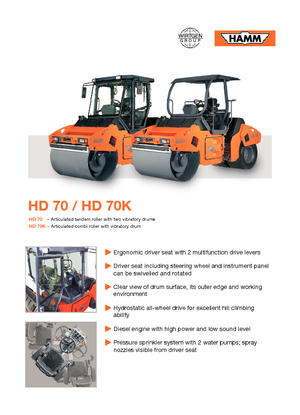 Tandem titreşimli silindirler Hamm HD 70