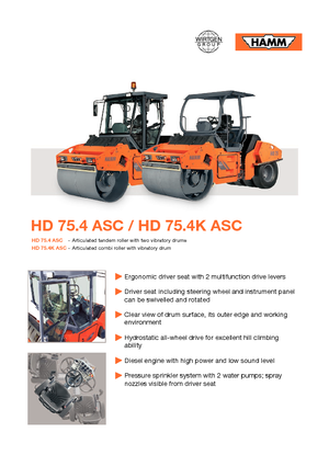 Tandem Vibration Rollers Hamm HD 75,4 ASC