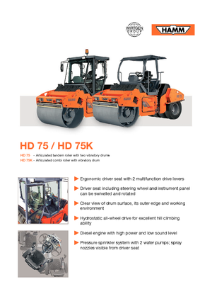 Tandem titreşimli silindirler Hamm HD 75