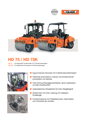 Tandem titreşimli silindirler Hamm HD 75
