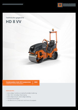 Tandem Vibration Rollers Hamm HD 8 VV