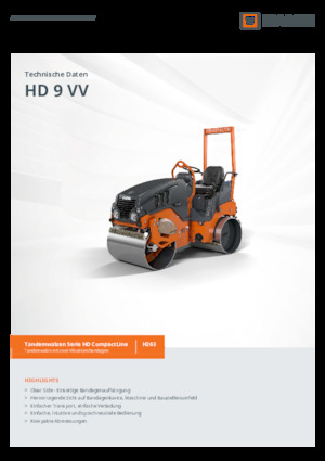 Tandem Vibration Rollers Hamm HD 9 VV
