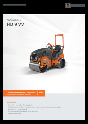 Tandem Vibration Rollers Hamm HD 9 VV
